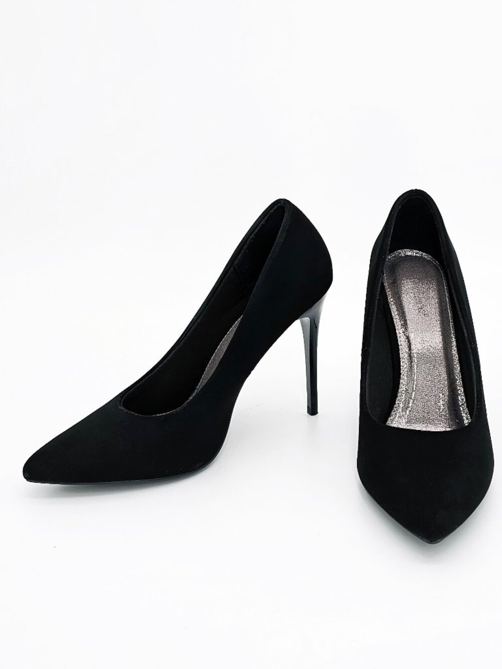 Torta Caliente Black Pointed Toe Stiletto Heels